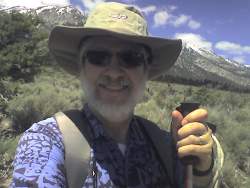 David Bugli, hiking on the Fay-Luther trail